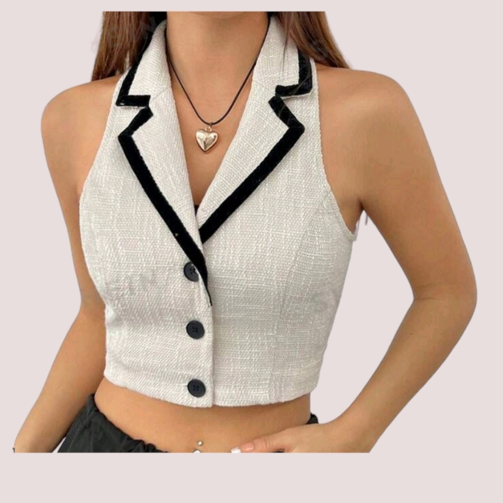 Edge frame vest  Suit colo Beige Size S - New